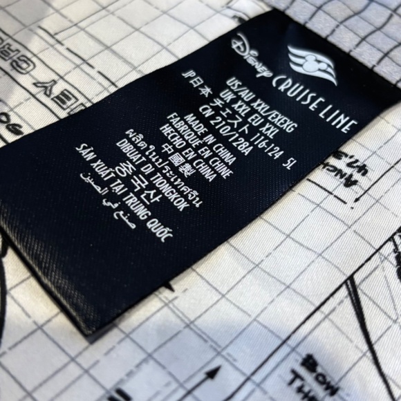 NWT Disney Cruise Line Exclusive Wish Blueprint Men’s Button Down Shirt Size XXL - Picture 4 of 5